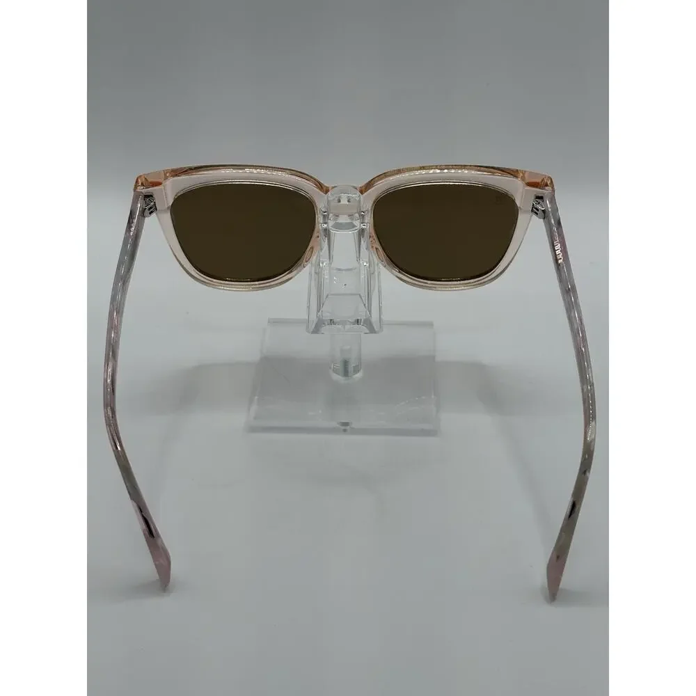Blenders Gemstone Sunglasses Pink Transparent Mirrored Square Women